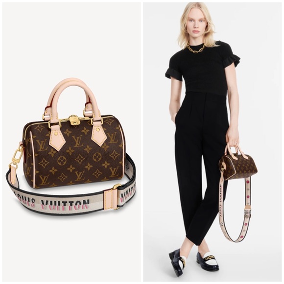 🆕💜Louis Vuitton ADJUSTABLE SPEEDY BANDOULIÈRE 20 Black Strap - Picture 17 of 17